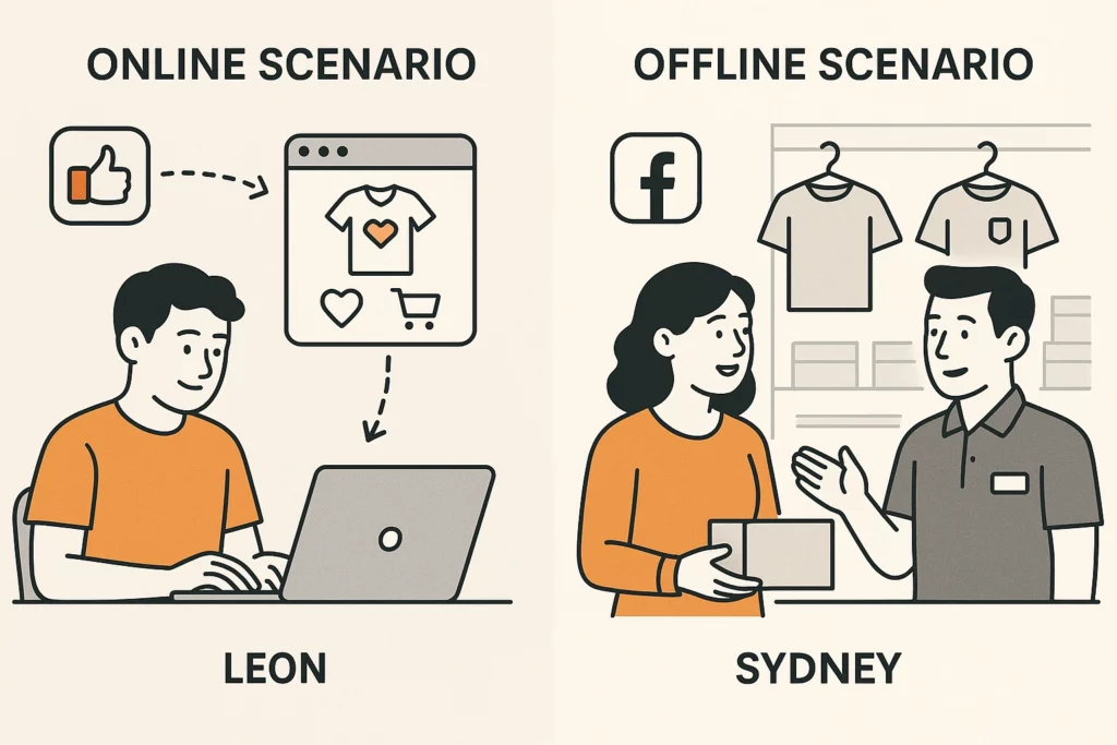 the image describes how the online and offline scenario and of how offline conversion data is important for attribution and ad performance