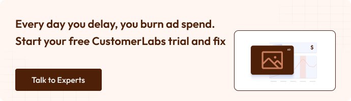 This image explains about the every day uou delay, you burn ad spend - start your free customerlabs tral and fix