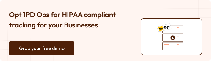 โBanner promoting CustomerLabs 1PD Ops for HIPAA-compliant tracking solutions with a demo call-to-action button.