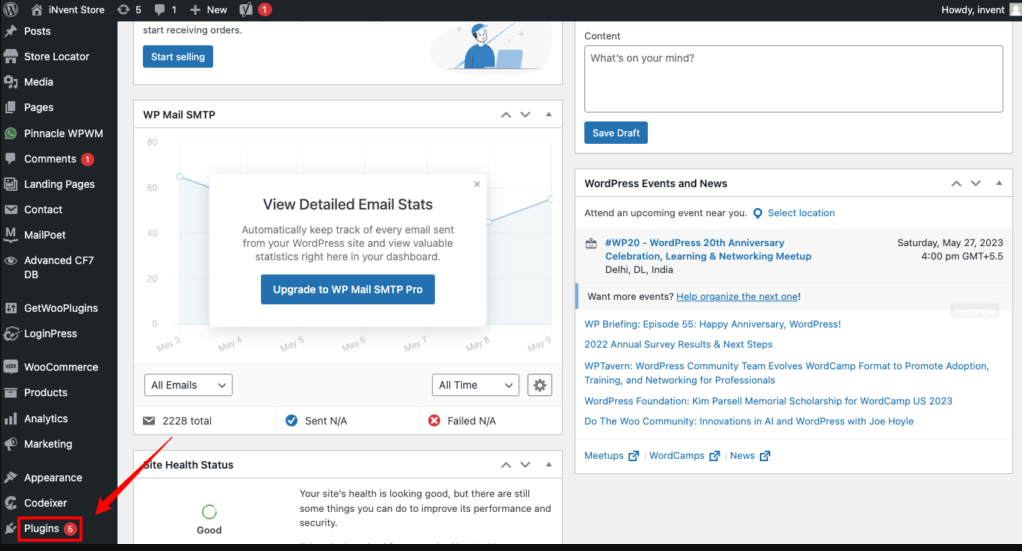 How to Enable User Tracking Setup in WooCommerce 3 This is the image shows the plugins option.