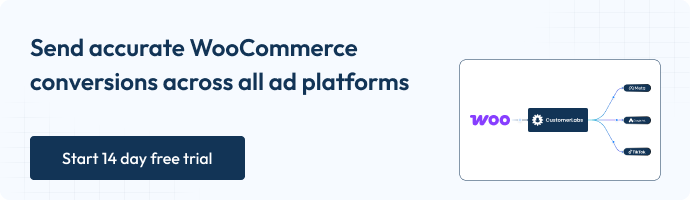 Detailed Overview on WooCommerce Conversion Tracking 2 Diagram showing WooCommerce conversion data flowing to multiple ad platforms via CustomerLabs.
Represents accurate, server-side conversion tracking across Meta, Google Ads, and more.