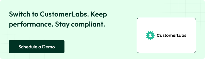 Top-Rated Segment Alternatives & Competitors 3 Switch to CustomerLabs to maintain marketing performance while staying privacy compliant.
Banner includes a โSchedule a Demoโ call-to-action with CustomerLabs branding.