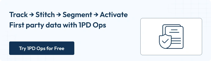 Best Tools for Collecting First-party Customer Data? 1PD Ops 3 This is a promotional banner with the text - Track โ Stitch โ Segment โ Activate First party data with 1PD Ops
